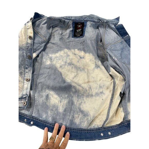 Jordan Craig Legacy Edition Mens Acid Wash distressed street Denim Jacket XL - Picture 12 of 15